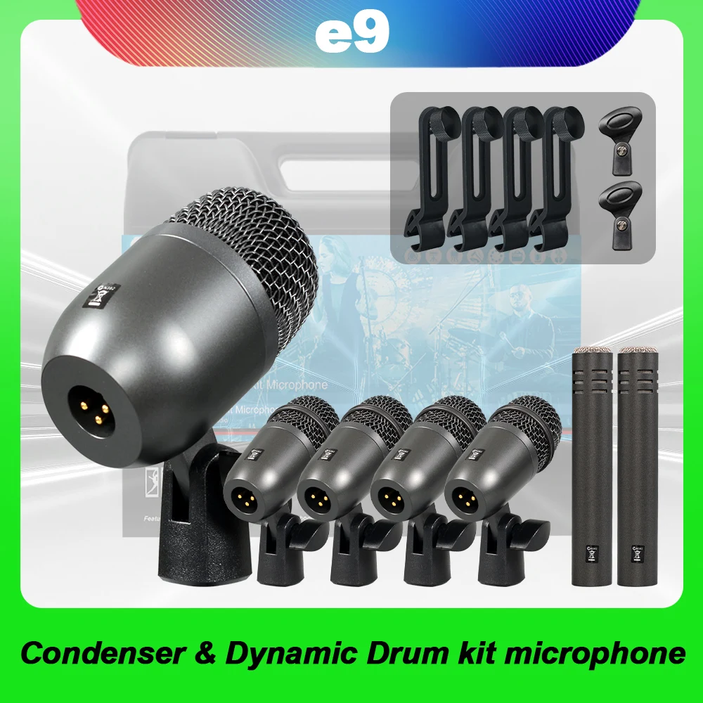 

Promotional E9 drum microphone with high-quality sound reproduction and pure metal microphone