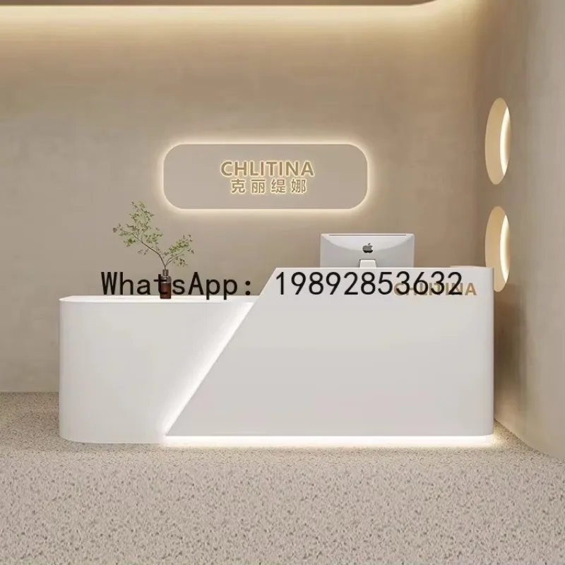 

XL1 Beauty Salon Front Desk Cashier Cream Style Bar Dance Training Women's Clothing Store Curved