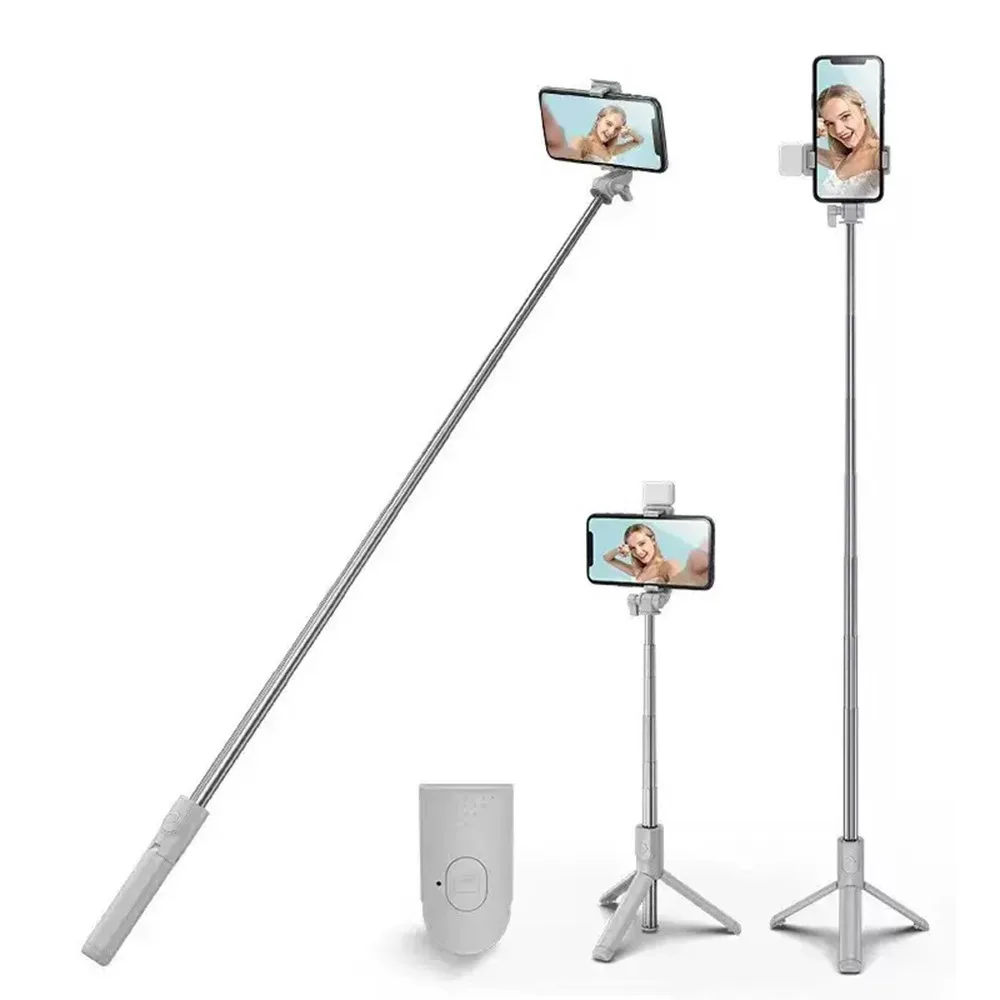 

0.7/1/1.7m Mobile Phone Selfie Stick with Fill Light Extended length Bluetooth Cell Phone Tripod Stand Stable Vertical Screen