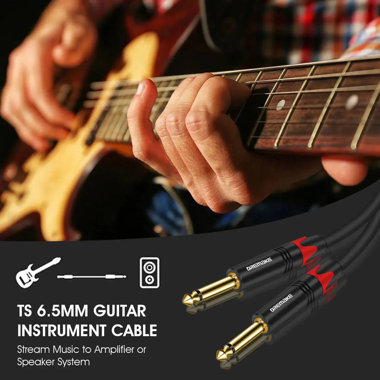 HIFI 6.5mm Guitar Cable Male To Male 1/4 Inch Audio Cord for Guitar Electronic Drum Organ Connect Mixer Speaker Amplifier Cables