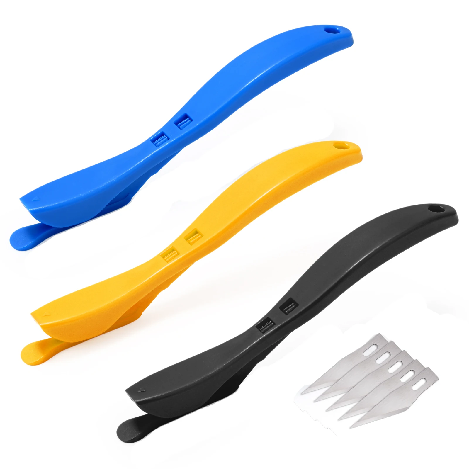 

FOSHIO 3pcs Car Tinting Knife Set Carbon Fiber Vinyl Film Cutting Tool PPF Wrap Sticker Cutter Wallpaper Slitter Metal Blades