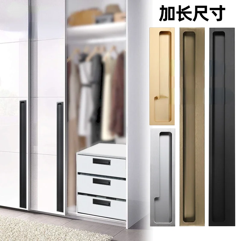 

Black/ Gray/ Gold Embedded Stealth Door Handle Slotted Drawer Cupboard Wardrobe Hidden Door Handles Sliding Door Pull