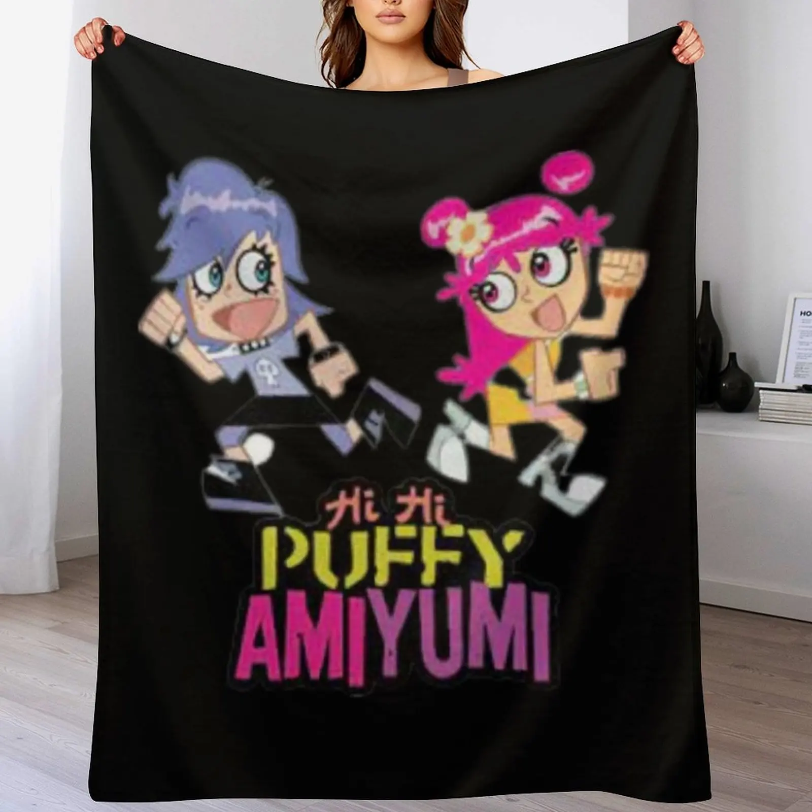 

Hi Hi Puffy AmiYumi - hi!hi! puffy amiyumi - AmiYumi Show! Drawstring Throw Blanket Soft Solid Color Blanket for Couch Bed