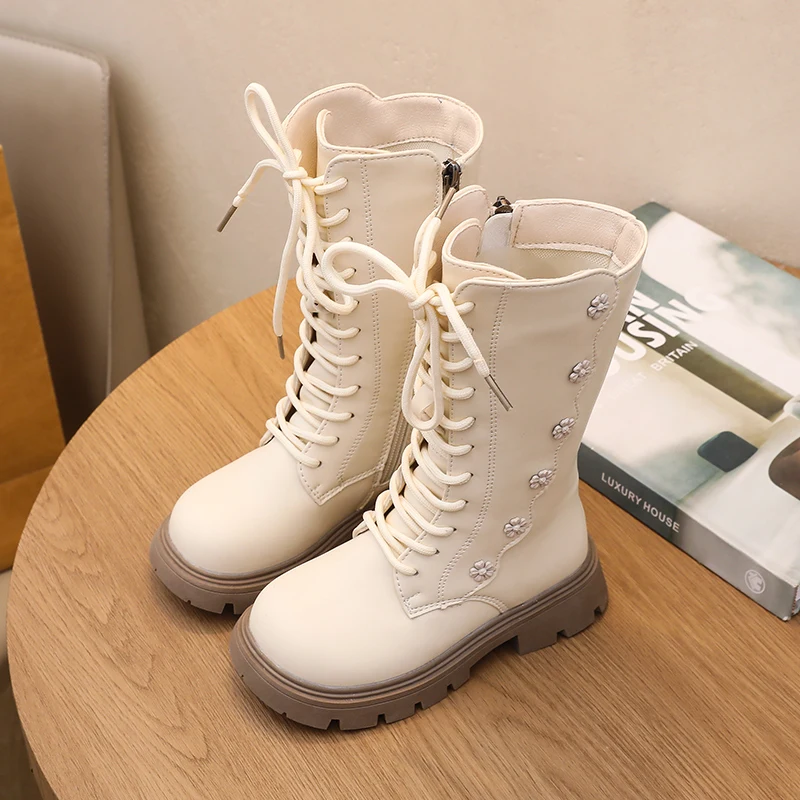 الخريف الشتاء الفتيات الثلوج الأحذية في الهواء الطلق الأطفال عالية أعلى الأحذية الأزهار الأميرة أحذية المضادة للانزلاق لينة سوليد يندبروف أحذية أطفال طويلة الرقبة