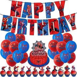 Spiderman Superhero Balloons Spiderman Theme Birthday Party Set Paper Cake Flag Balloons Air Globos