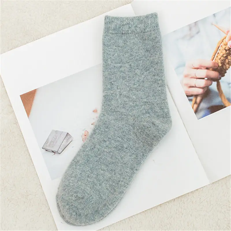 Sock Leisure Ankle Crew Fuzzy Autumn Winter Rabbit Fur Women mid-calf Thickened Warm Soft Wool Socks 8W96 - Image 20