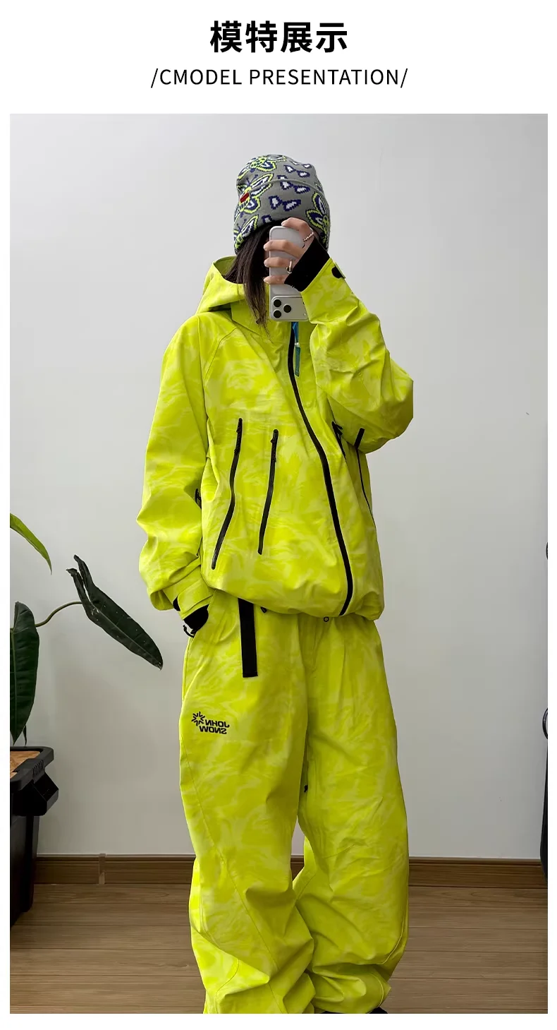 JOHN SNOW 2025 Unisex Professioneller Snowboard-Anzug Wasserdicht Winddicht Vollständig Versiegelte Nähte Skijacke & -Hose für Outdoor-Sportarten – Detail 24