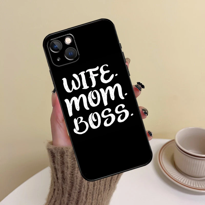 زوجة أمي بوس جراب هاتف آيفون 15 برو ماكس 14 13 12 11 16 برو ماكس ميني XR 15 16 زائد 16e غطاء فوندا