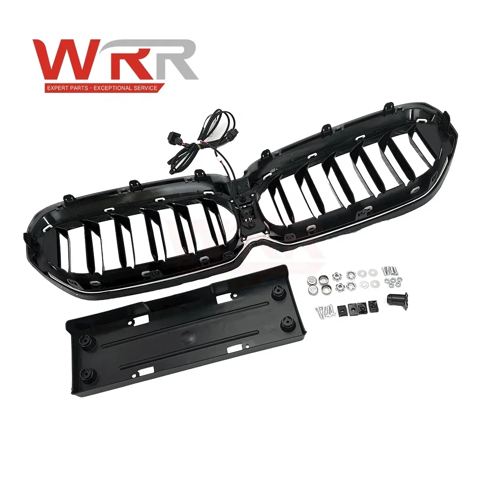 WRR Factory direct sale high quality automobile front grille For BMWs 5 Series G38 Double Line Grille with LED light function