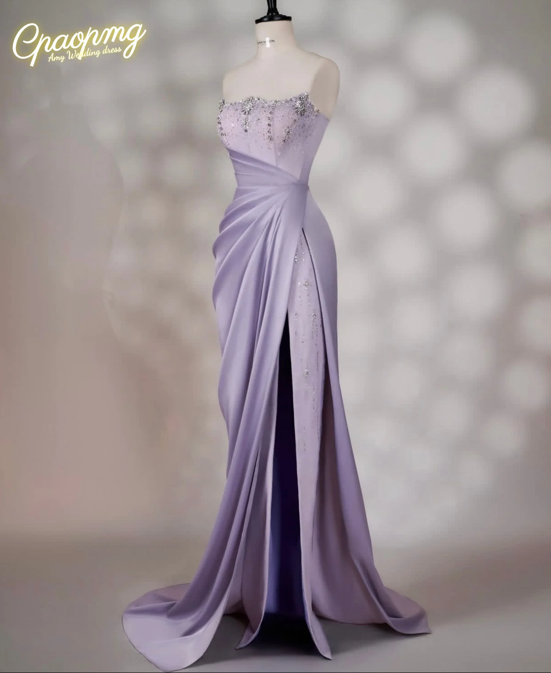 

Индивидуальный пошив: Элегантное платье-платье-макси из шифона с плиссировкой, пайетками, без бретелек, прямого кроя, для особых случаев, выпускного вечера, простое