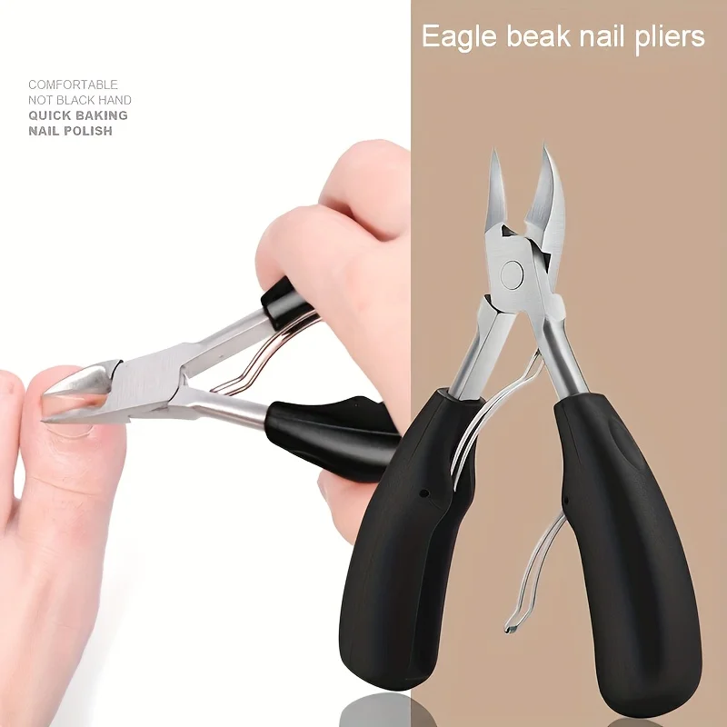 Zehennagelknipser, Nagelschneider, professionelle Pediküre, Paronychie-Werkzeuge, Maniküre-Sets, Edelstahl, scharfe, gebogene Klinge, große Zange – Detail 1