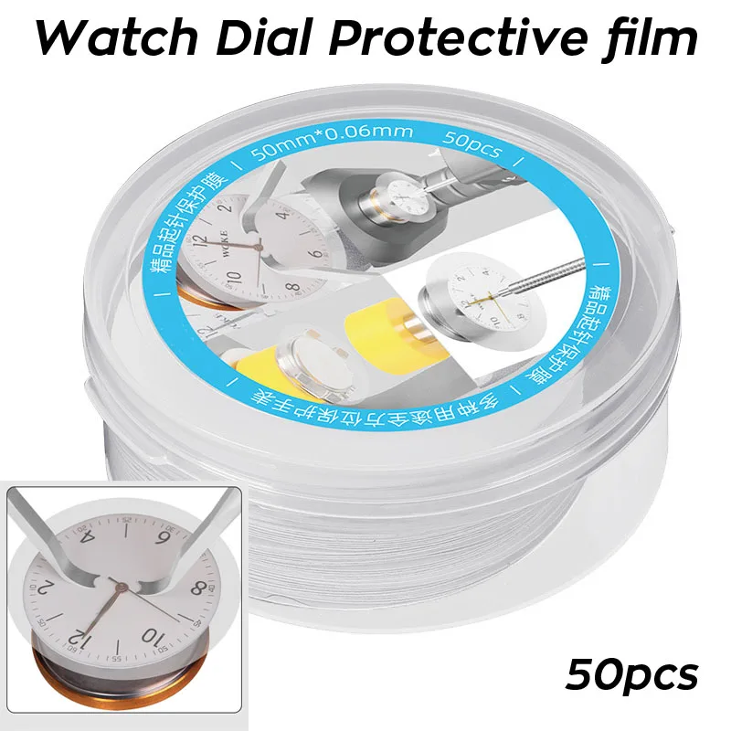 50PCS PVC Uhr Zifferblatt Film Pannensichere Uhr Nadel Heben Uhr Reparatur Schutz Film Transparent Uhr Reparatur Werkzeuge