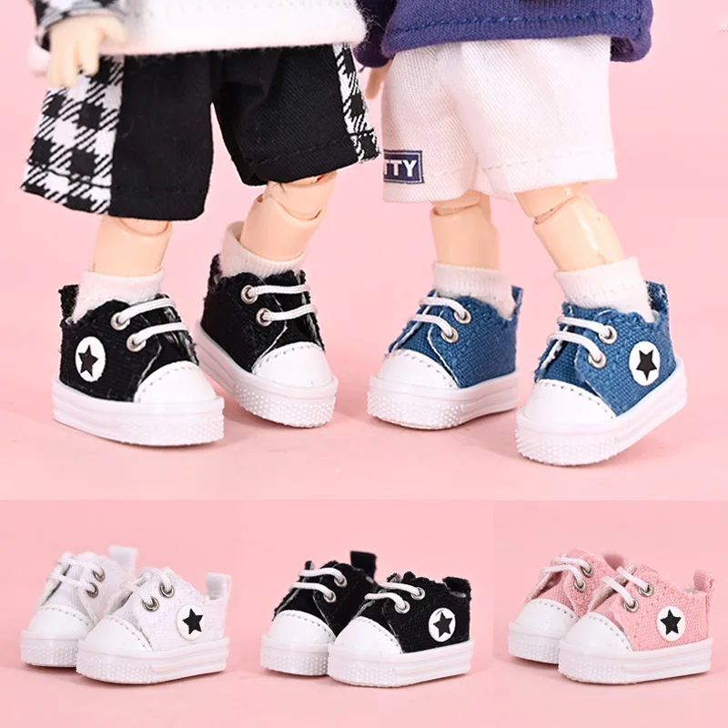 OB11 Shoes Star Board Shoes Casual Canvas Shoes for GSC, P9, UFdoll,YMY Body, Molly, 1/12BJD Doll Accessories Boys Girls Toy