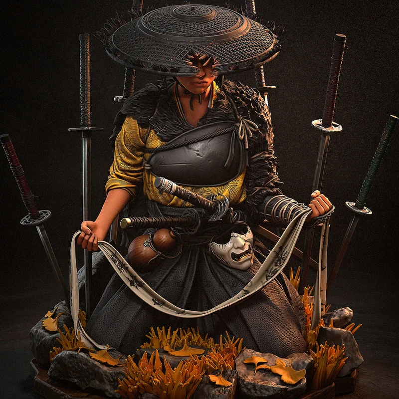 

70mm 90mm 115mm The Way Of The Blade Resin Model Figure Gk Micro Miniature 3d Printed White Model Toy Unassembled And Unpainted