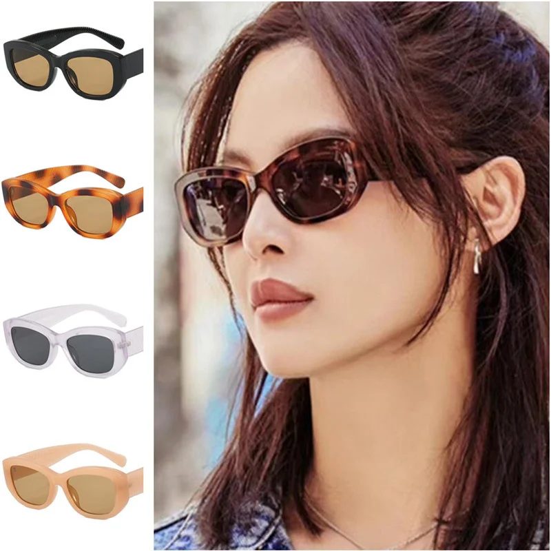 

Fashion Sun Glasses Simplity Adumbral Anti-UV Spectacles Small Frame Eyeglasses Personality Temples Retro Sunglasses