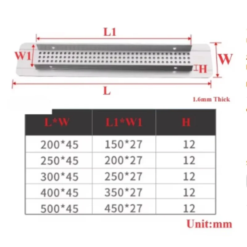 2Pcs Aluminum Rectangle Furniture Air Grille Ventilation Cover With Honeycomb Holes Pattern For Closet Cupboard