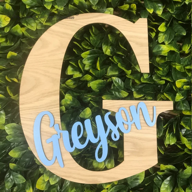 

Custom Personalised Painted Wooden Letter Sign - Veneer Name Plaque