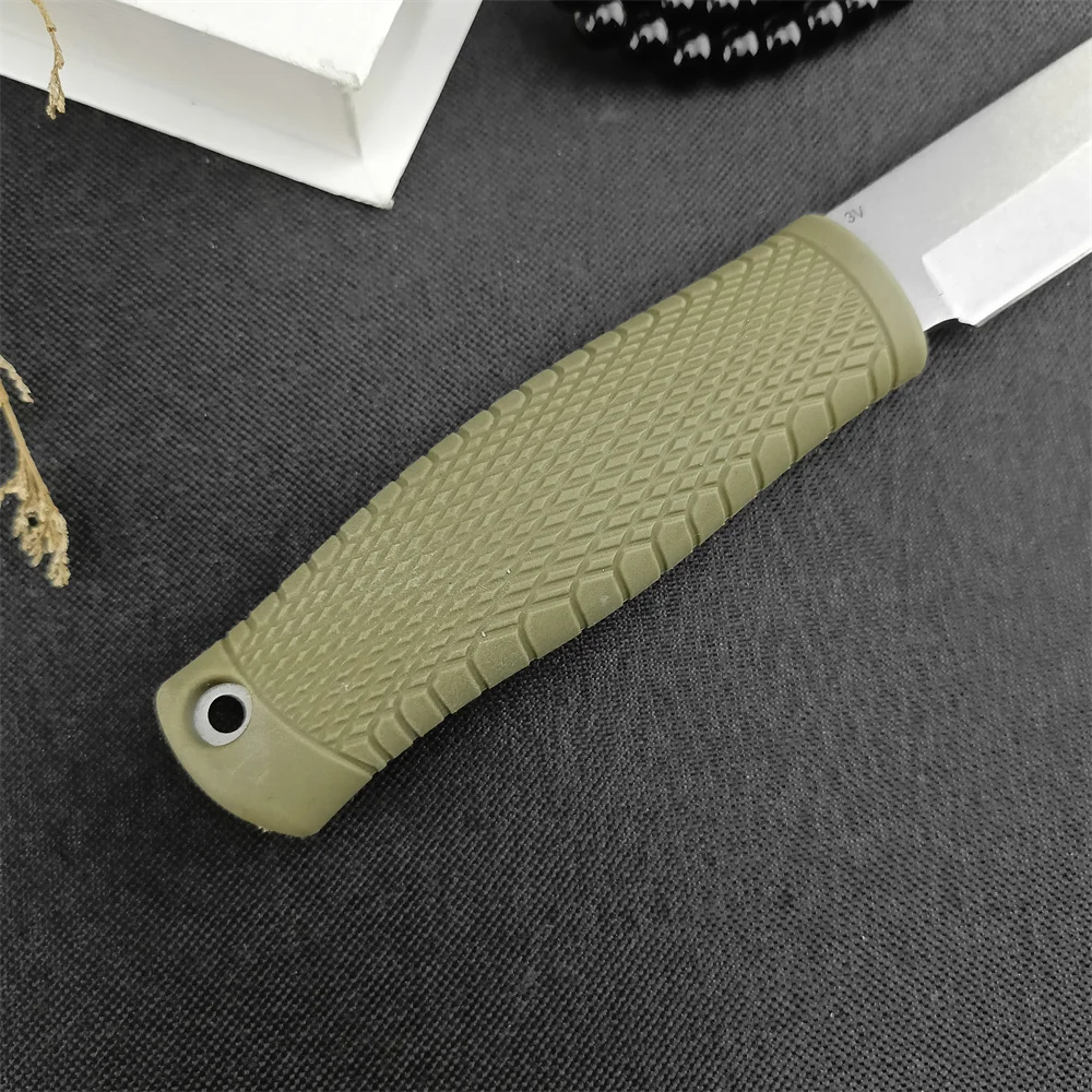 New 202 Straight Knife High Hardness D2 Fixed Blade Nylon Fiber Handle with Cowhide Sheath Men\'s Camping Outdoor Tactical Knife