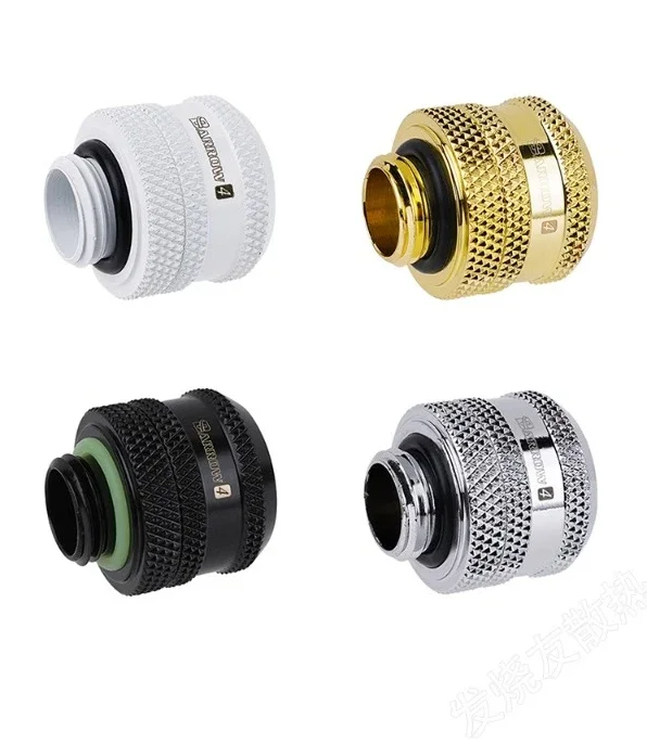 G1/4 Black/Bright Silver/White 14MM Hard Pipe Connection Hand Twisted Joint Hard Quick TYKN-K1410 V4