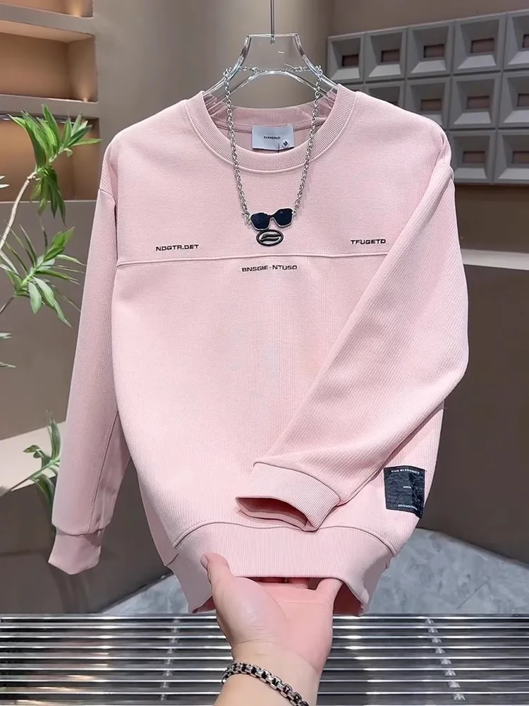 

Мужская повседневная толстовка с вышивкой, осенняя, для пар, простая базовая модель, трендовая уличная одежда, свободный крой, длинный рукав...