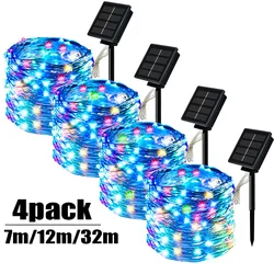 Outdoor Solar String Light LED Fairy Garland Copper Wire Light Garden Yard Party Christmas Decoration Lamp 8 Mode