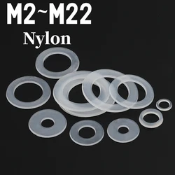 M2-M5 M6 M8 M10 M12 M14 M15 M16 M18 M20 M22PVPE Nylon White Transparent Flat WasherC Insulation Gasket Sealing Ring Flat Washer