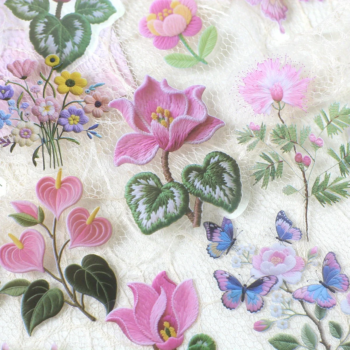 15 Stück Blumen Pflanzen Scrapbooking Aufkleber Tagebuch Notebook Aufkleber für Scrapbook Journaling DIY Handwerk Planer Kunst Aufkleber