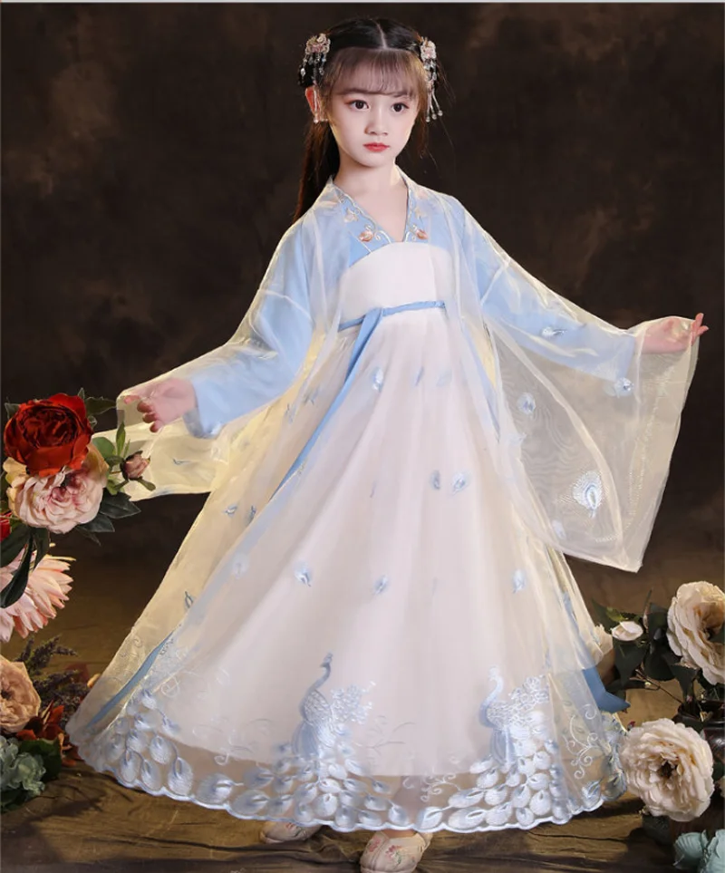 Girls' dress Chinese Hanfu retro imitates the Tang Dynasty of China girls' dress