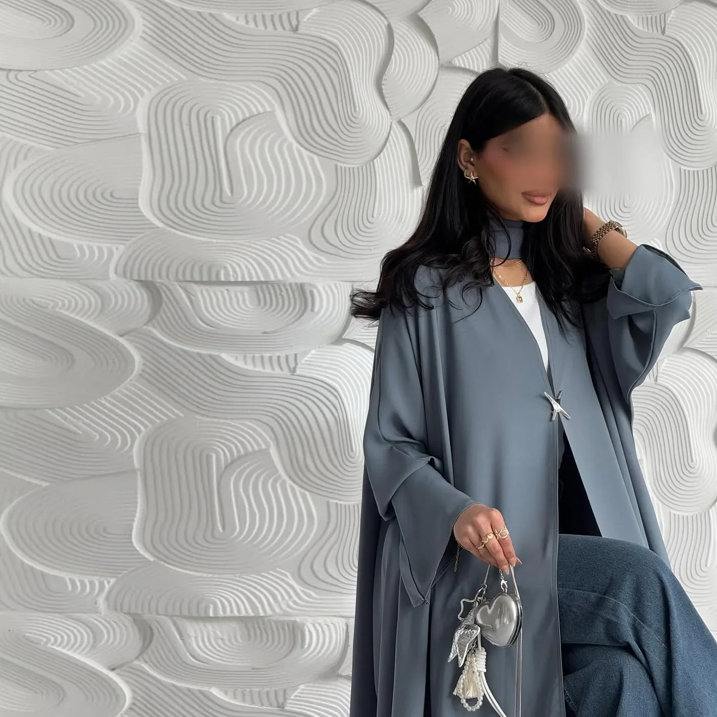 

Дубай открытая Абая скромное мусульманское платье женская исламская одежда Kebaya Турция кафтан Ид Джеллаба кафтан марокканский женский халат кимоно