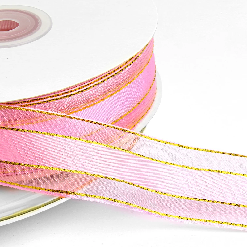 Satin Stripe Wired Ribbon for Home Decor, Gift Wrapping, DIY Crafts, 63/64 in X 49 Yards X 1 Roll