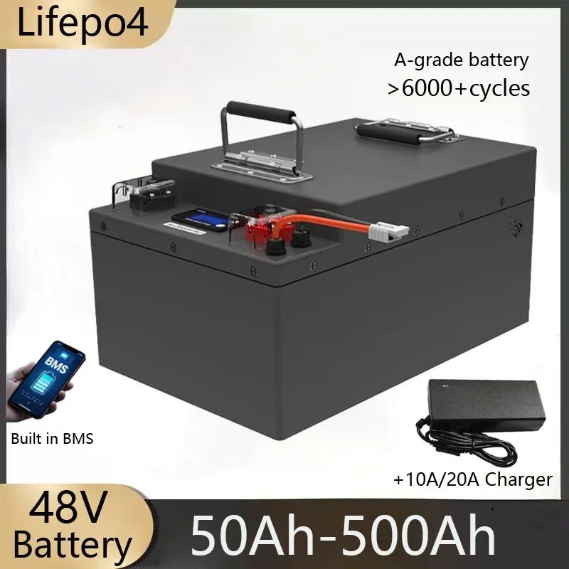 

48V 100Ah Lifepo4 Battery 50Ah 150Ah 200Ah 250Ah 300Ah 400Ah 500Ah for 5KW 10KW Inverter Solar Photovoltaic System Off-Grid