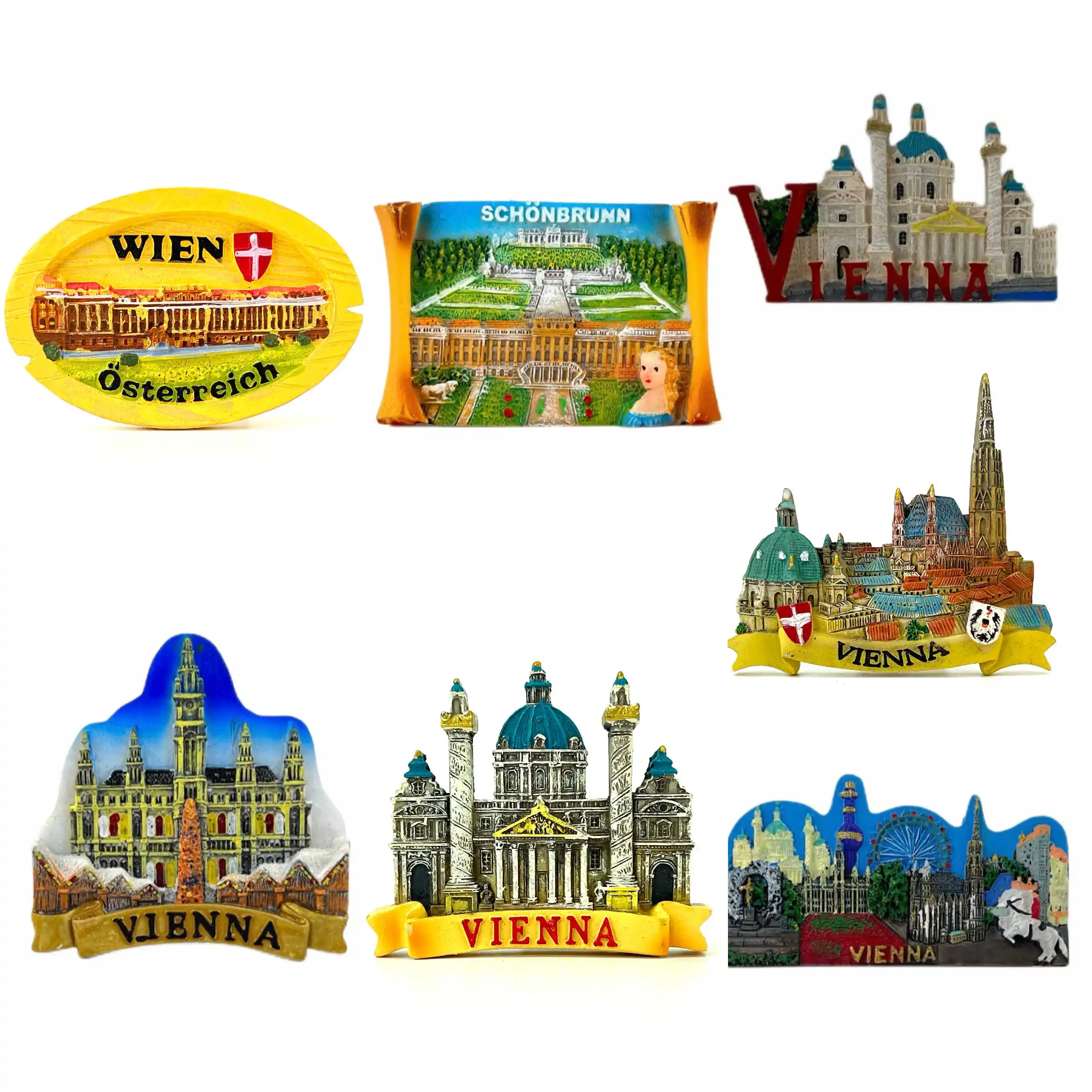 Austria Fridge Magnets Vienna Schönbrunn Palace Travel Commemoration Magnetic Refrigerator Stickers Gift Commemoration