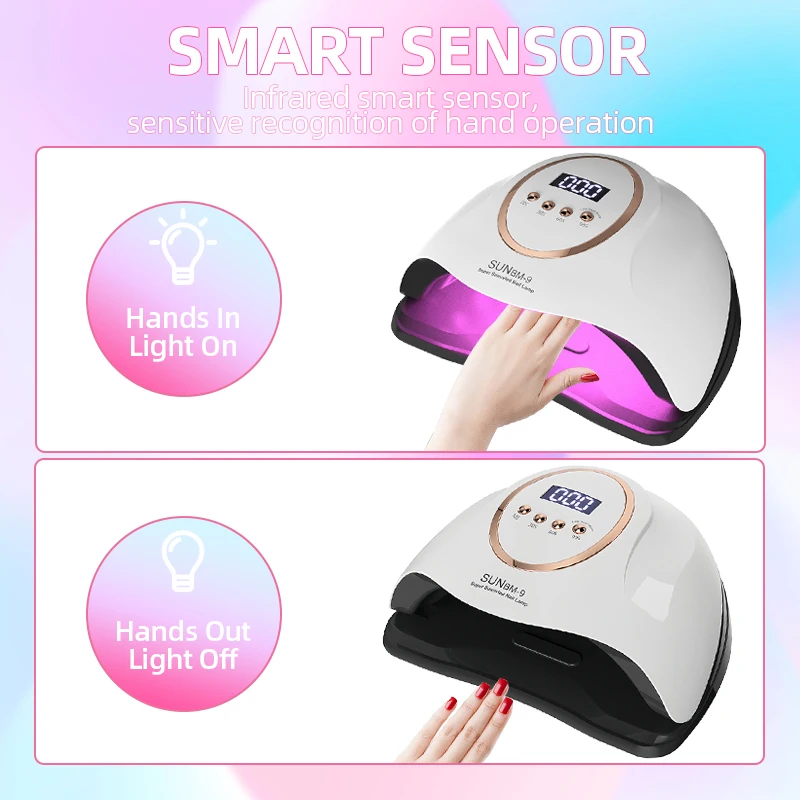 300W Professional Nail Dryer Lamp For Manicure 66 LEDS UV LED Nail Lamp For Fast Drying Gel Nail Polish Dryer With Auto Sensor