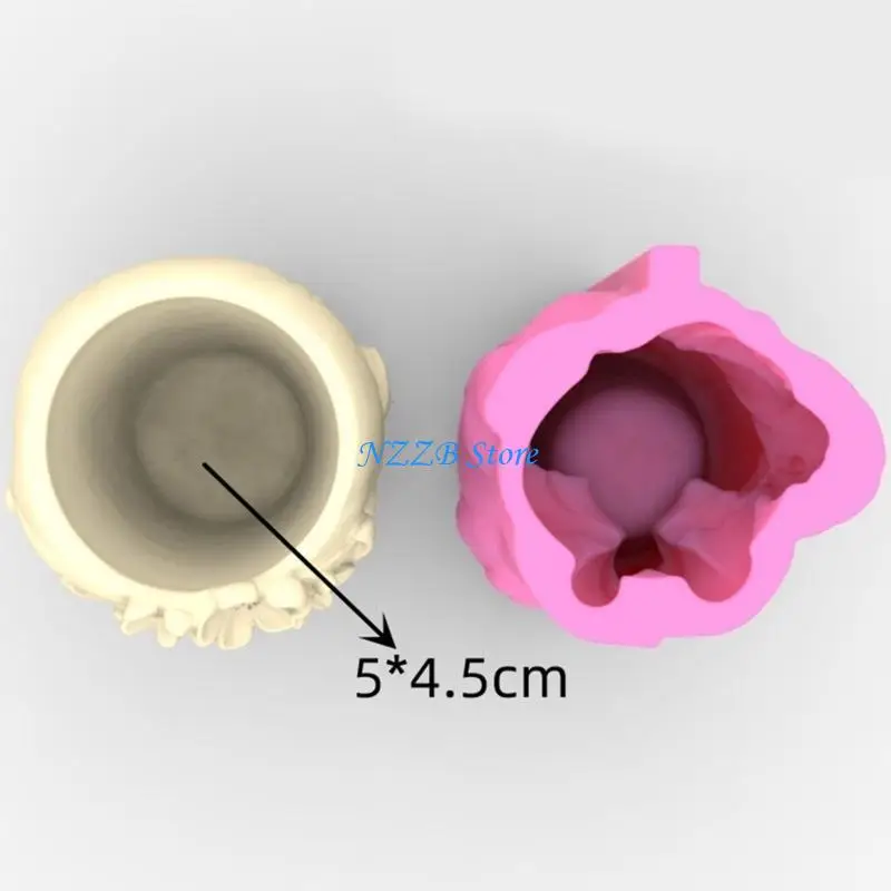 

T21F 4pcs Girl Flower Pot Силиконовая плесень бетонная свеча смола