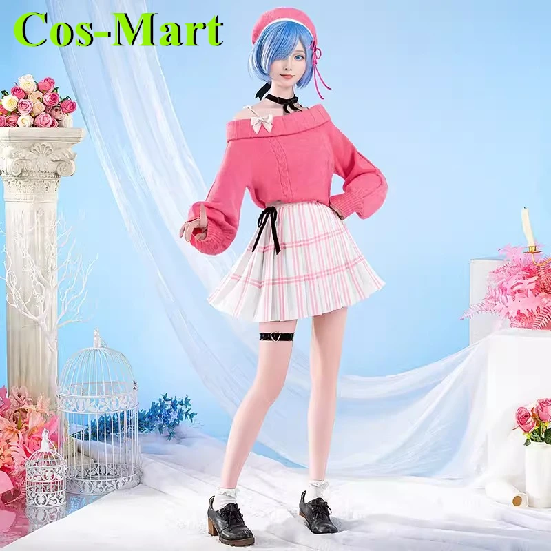 

Cos-Mart Anime Re:Life In A Different World From Zero Rem Cosplay Costume Pupil Style Role Play Clothes Sweater Pure Flower Girl