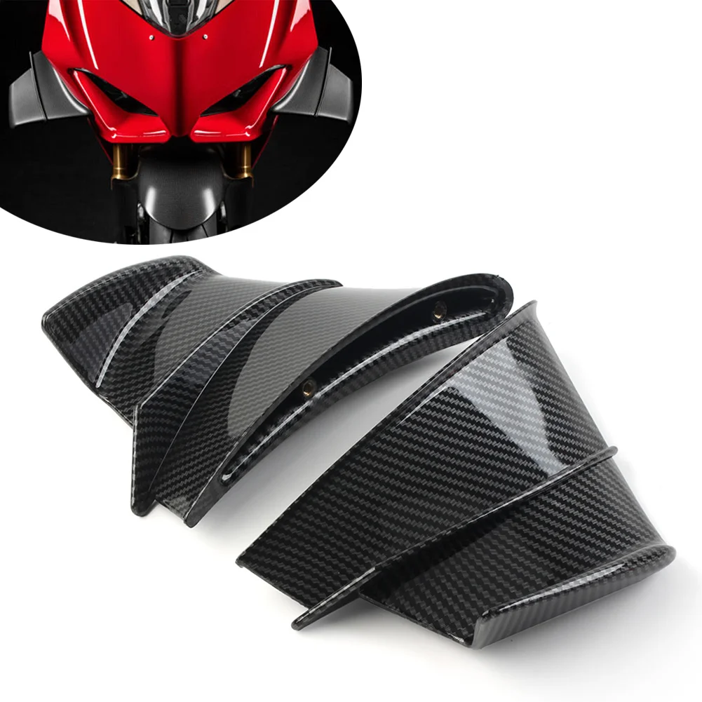 2Pcs Carbon Fiber Motorcycle Fairing Winglets Air Deflector For DUCATI Panigale V4S V4R V4 2019 2020 2021