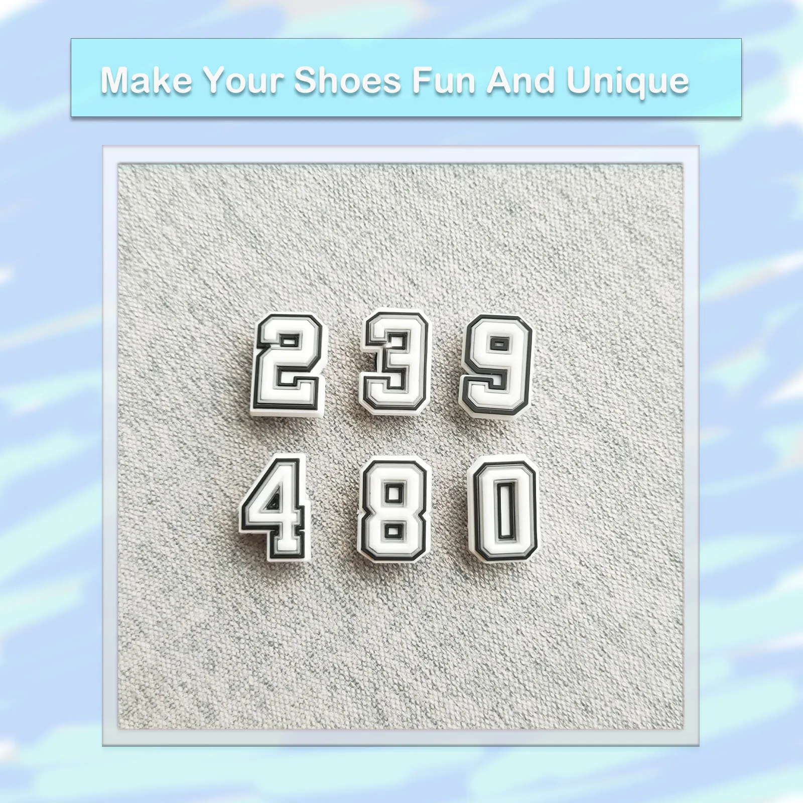 40/80Pcs Alphabet Series Shoe Charms For DIY Premium Quality Charms Shoe Decoration Accessories Bubble Slides Sandals Shoe Pins image 3