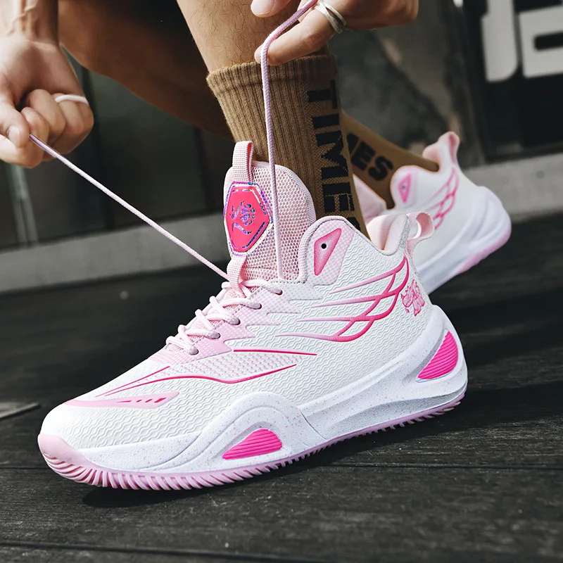Mandarin Ducks Kids Basketball Shoes, Students Teenagers Actual Competition Boots, Sports Trainer