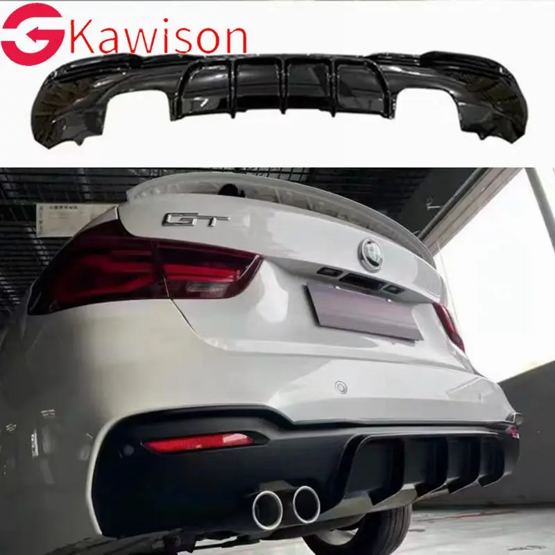 Car Bright Black ABS Rear Diffuser for BMW 3 Series GT F34 M Sport Bumper 4-Door 2014 - 2018 MP Style Back Bumper Lip Spoiler