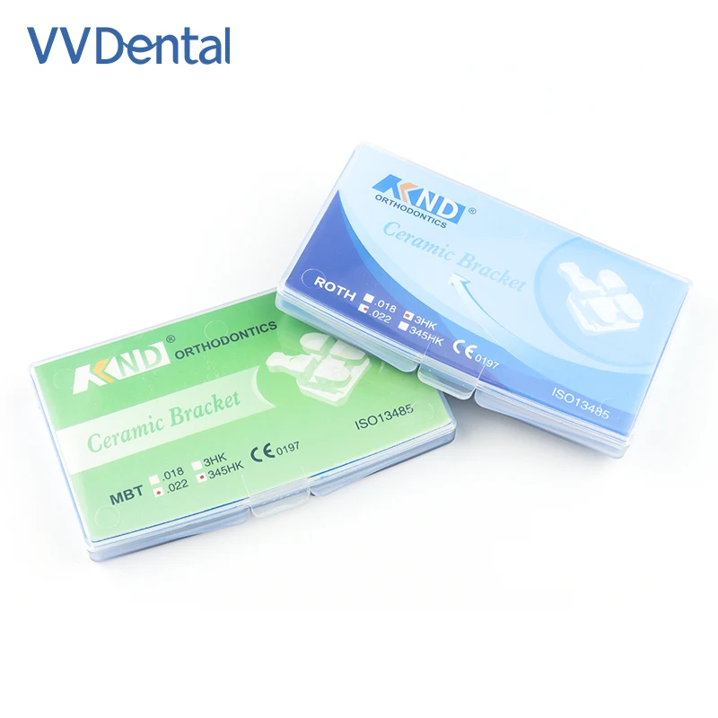 Brackets de Cerámica Ortodónticos Dentales Roth MBT 345 con Ganchos Monoblock para Alineación Dental