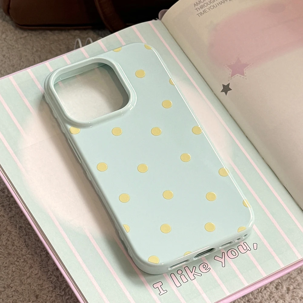 INS Niedliche Polka Dot Weiche Handyhülle für iPhone 14 16 15 17 18 Pro Max Koreanische Candy Pink Handy Schutzhülle Rückseite – Detail 18