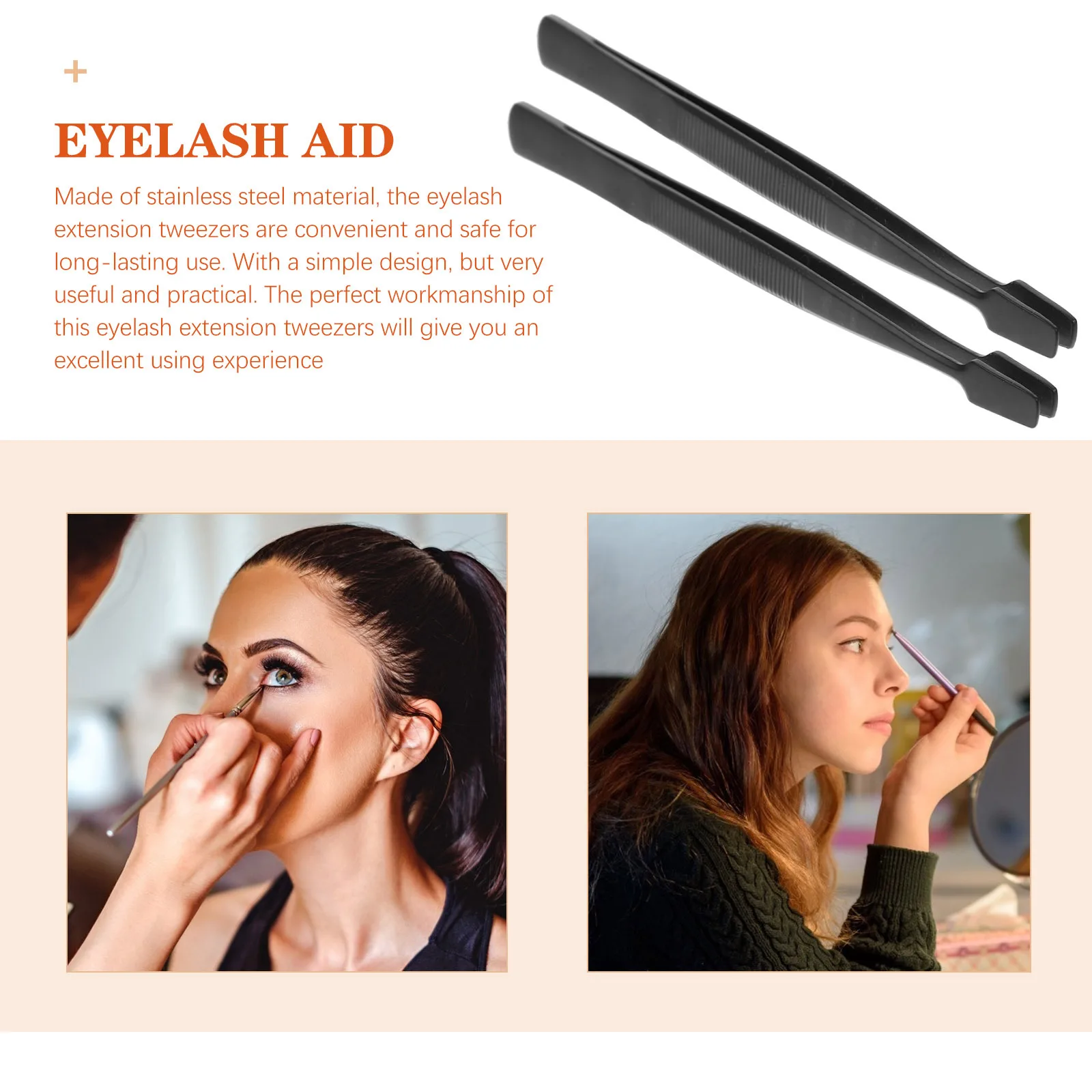 4 قطعة ملاقط تمديد الرموش الفولاذ المقاوم للصدأ الدقة لاش الملقط مقبض مريح لملحقات لاش رمش وهمية #3