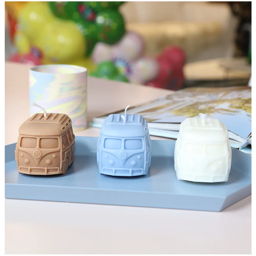 Kombi Camper Silicone Candle Mold DIY Epoxy Resin Crafts Gypsum Aromatherapy Pouring Mold Home Decoration Gift