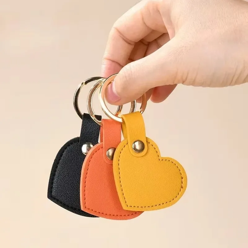

Custom Logo Name Keychain Creative Leather Heart Keyring Pendant Love Bag Car Multi-color Trendy Cute Ornament Fashion Cartoon