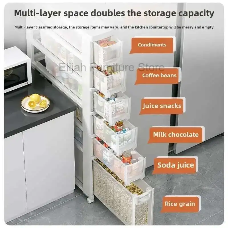 

Kitchen Crevice Storage Cabinet,refrigerator Shelf,ultra Narrow Cabinet,bathroom Side Cabinet,extremely Narrow Pull-out Cabinet