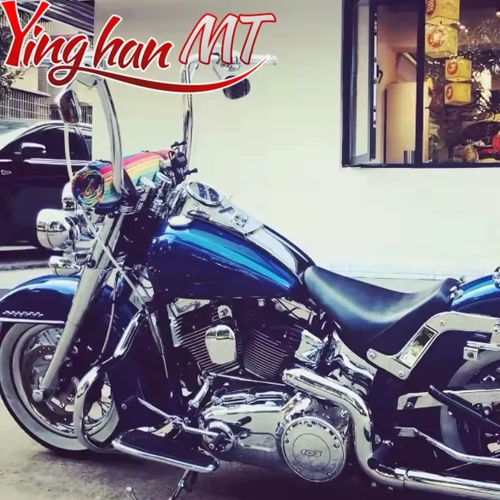 

Вешалка для животных, руль 14/16/18 дюймов, Rise 1-1/4 дюйма, для Harley Sportster XL 883 Forty Eight Dyna Softail Classic Deluxe Road King 96up