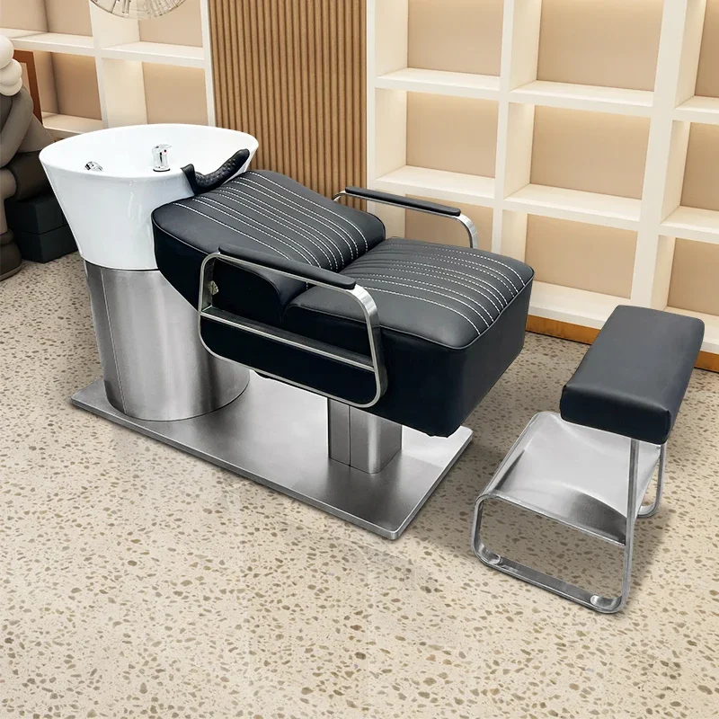 Lavabo profesional para terapia del cabello, sillas de lujo para salón de belleza, Spa, lavado, champú, cuenco con fregadero, silla de salón para estilista