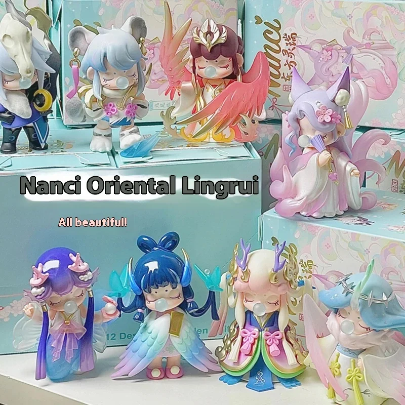 Estilo chinês genuíno nanci oriental linrui série caixa cega brinquedos figuras de ação anime modelo brinquedo natal surpresa presente brinquedo do miúdo