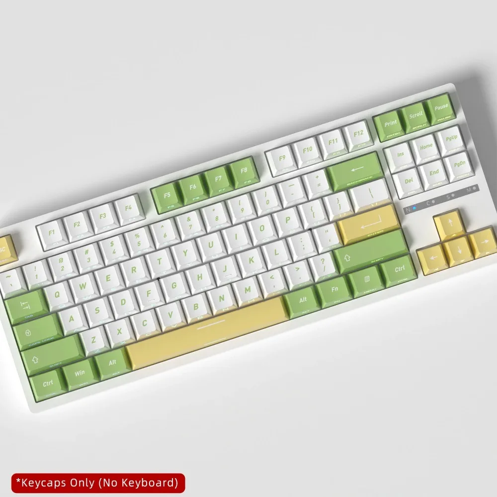 Tsubaki Side Backlight Keycaps 128 Keys PBT Material Cherry Profile Keycaps For MX Switch Mechanical Keyboard ISO ANSI Layout