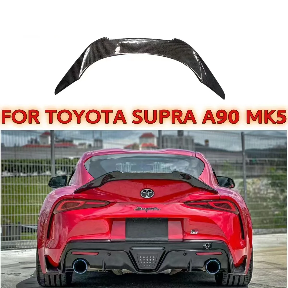 

For Toyota GR supra A90 A91 MK5 Carbon Fiber Tail fins Rear Spoiler Duckbill Car Wing Retrofit the rear wing upgrade body kit